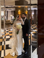 Lace High Neck Long Sleeve Mermaid Floor-Length Wedding Dress