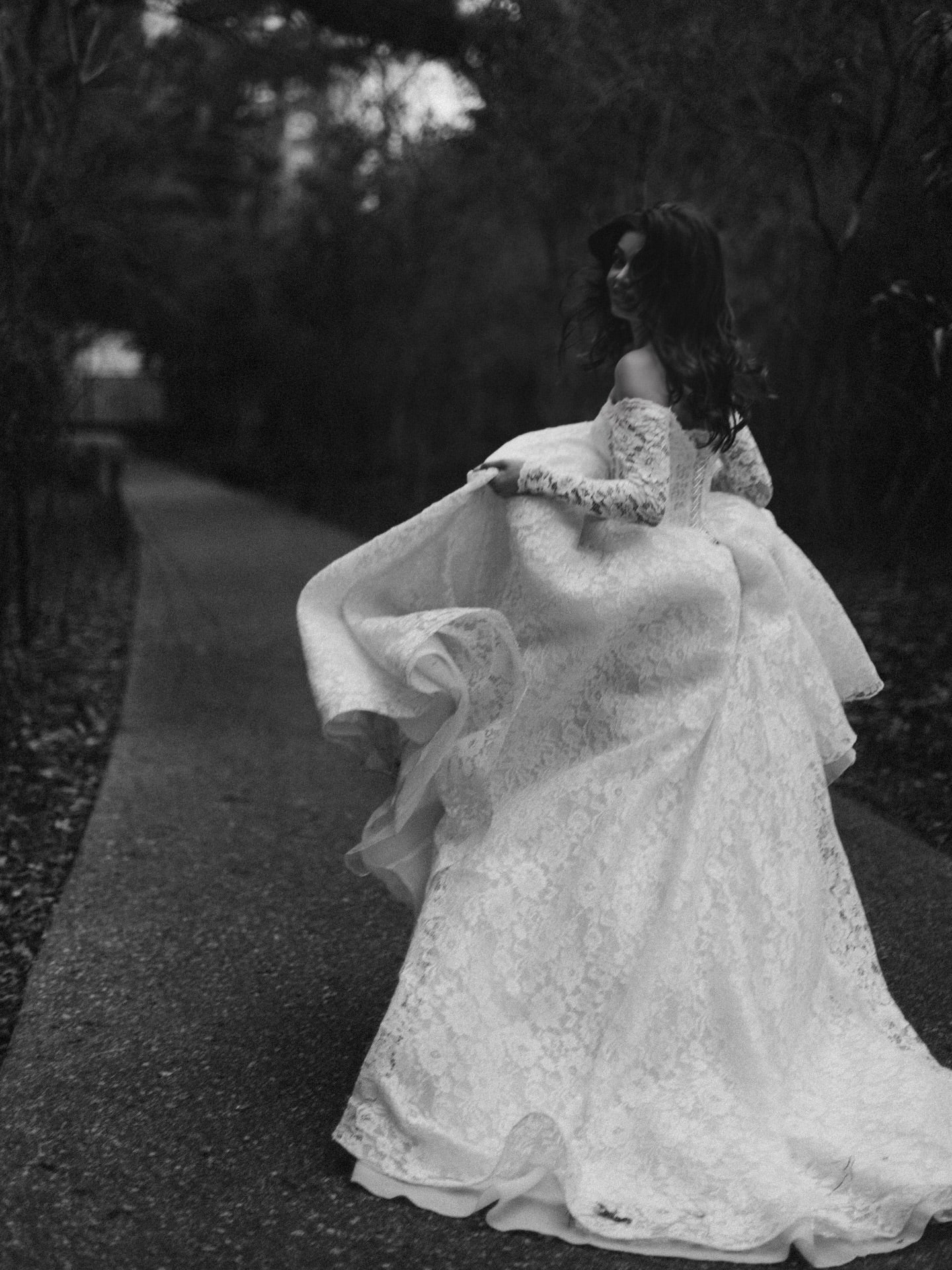 Lace Off the Shoulder Long Sleeve A-Line Floor-Length Wedding Dress