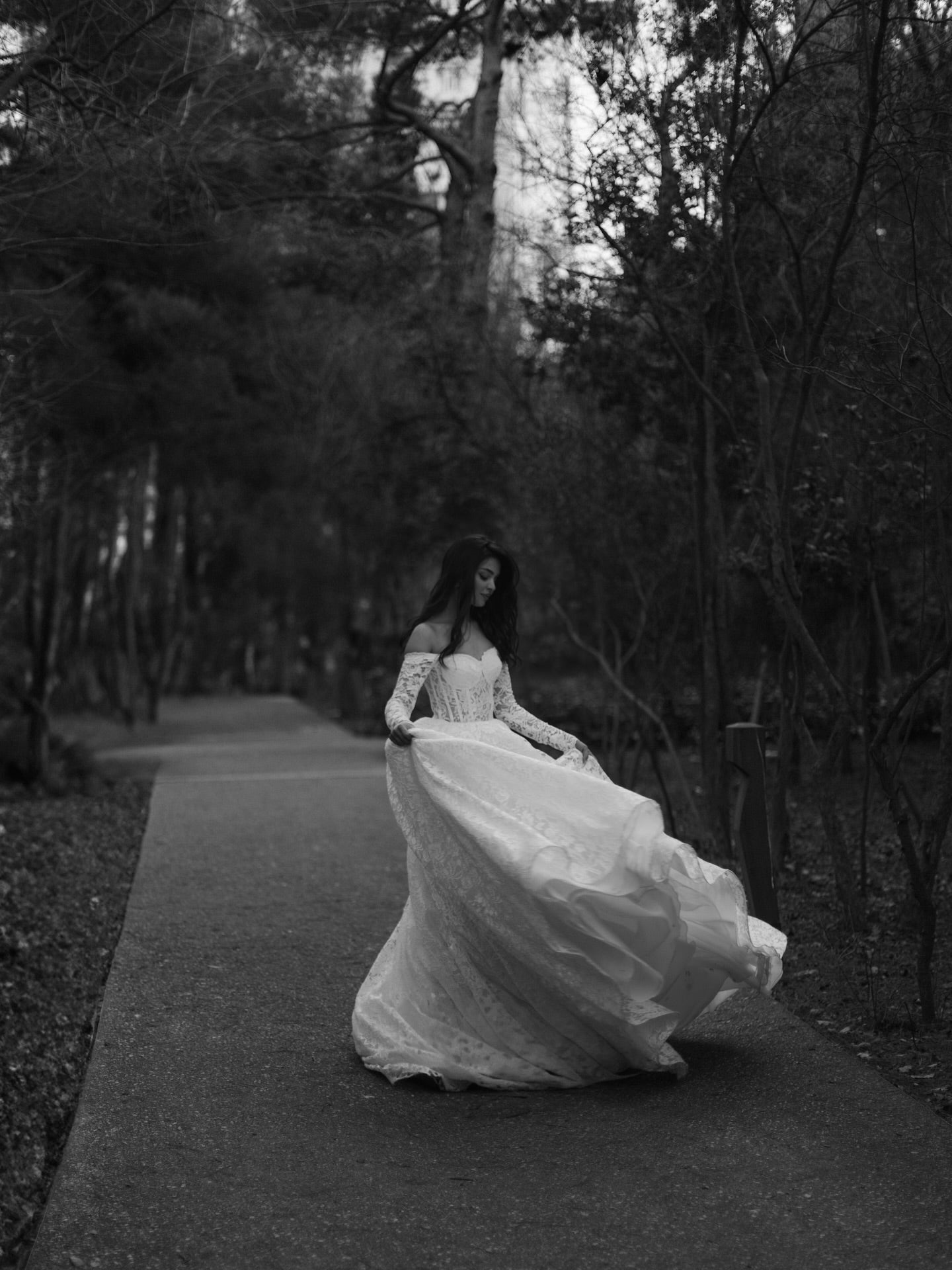 Lace Off the Shoulder Long Sleeve A-Line Floor-Length Wedding Dress