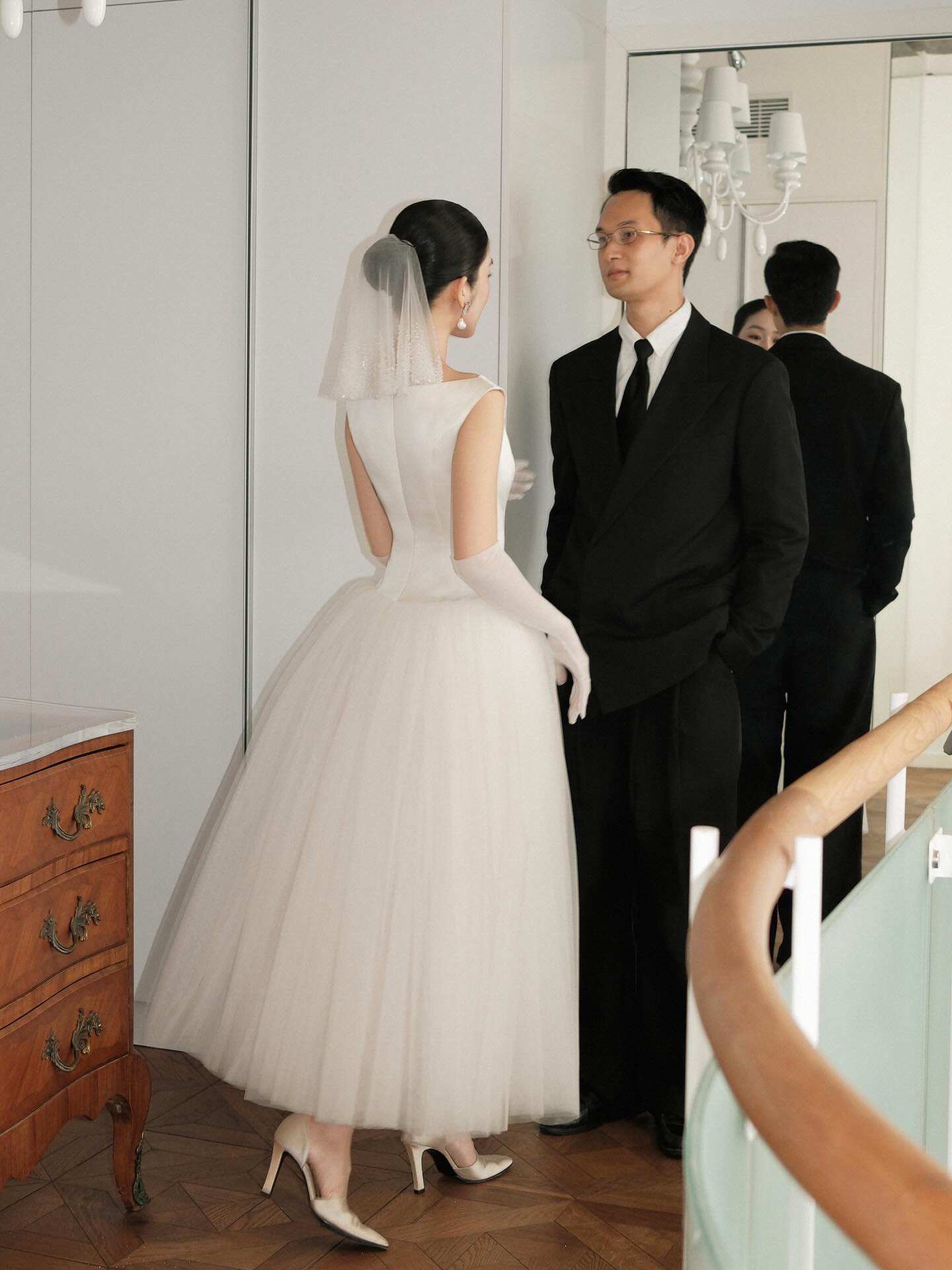 Sleeveless Tulle A-Line Ankle-Length Wedding Dress