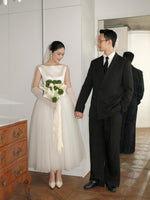 Sleeveless Tulle A-Line Ankle-Length Wedding Dress
