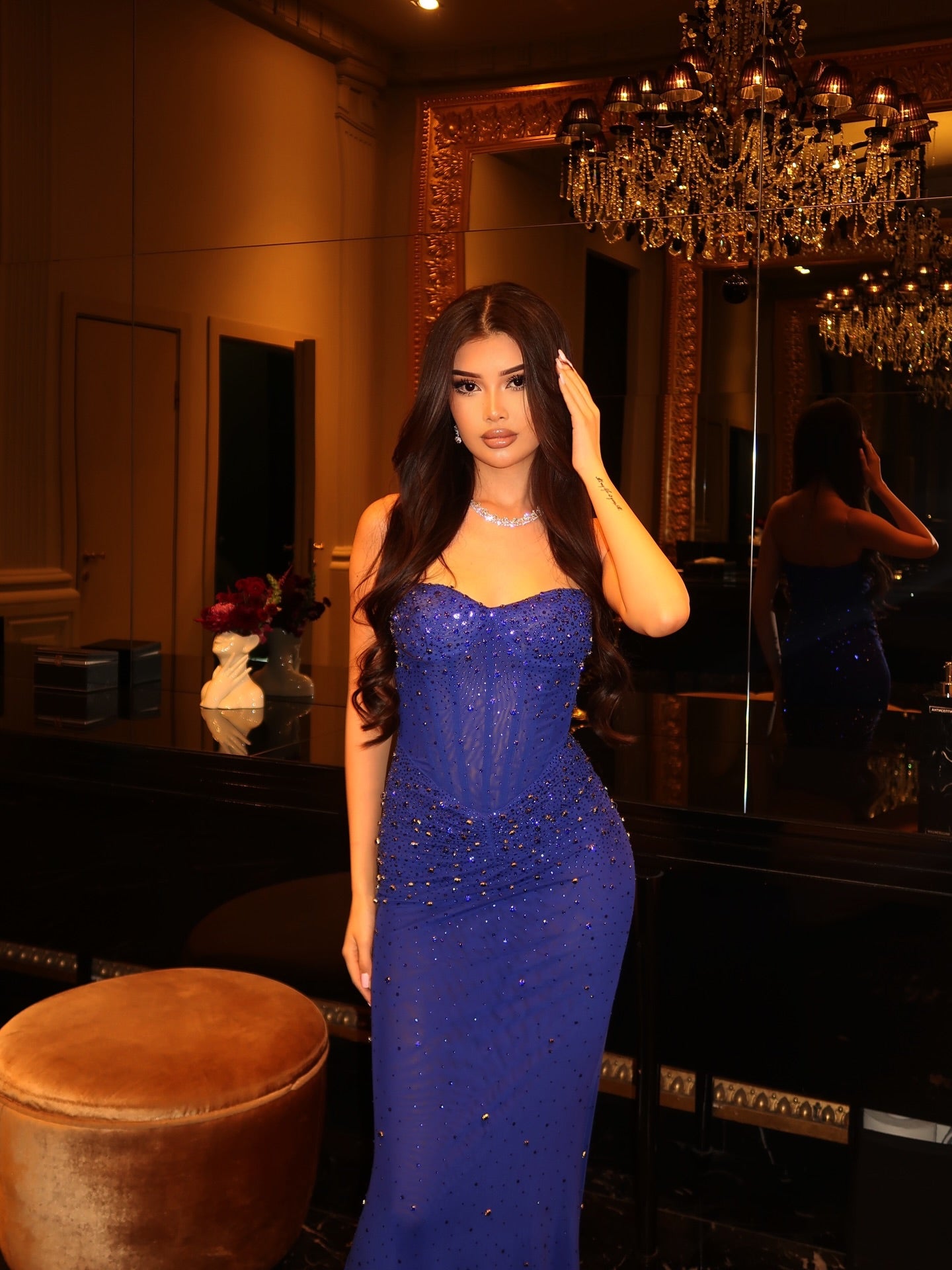 Sweetheart Sparkle Beaded Sleeveless Mermaid Prom Dress