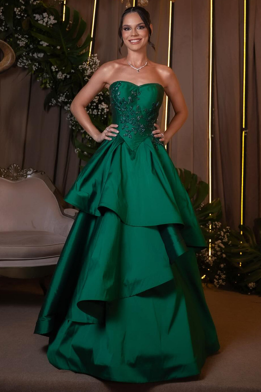 Sweetheart Applique Sleeveless A-Line Tassel Evening Dress