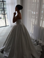 Sweetheart Cape Short Sleeve A-Line Floor-Length Wedding Dress