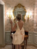 Backless Bow Sleeveless Short Mini Wedding Dress