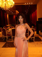 Fashion Beaded Sleeveless Backless A-Line Evening Dress