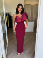 One Shoulder Sleeveless Ruffles Mermaid Ankle-Length Evening Dress