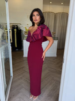 One Shoulder Sleeveless Ruffles Mermaid Ankle-Length Evening Dress