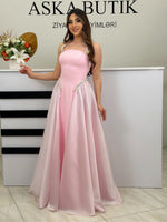 Spaghetti Strap Beaded Sparkle Sleeveless A-Line Evening Dress