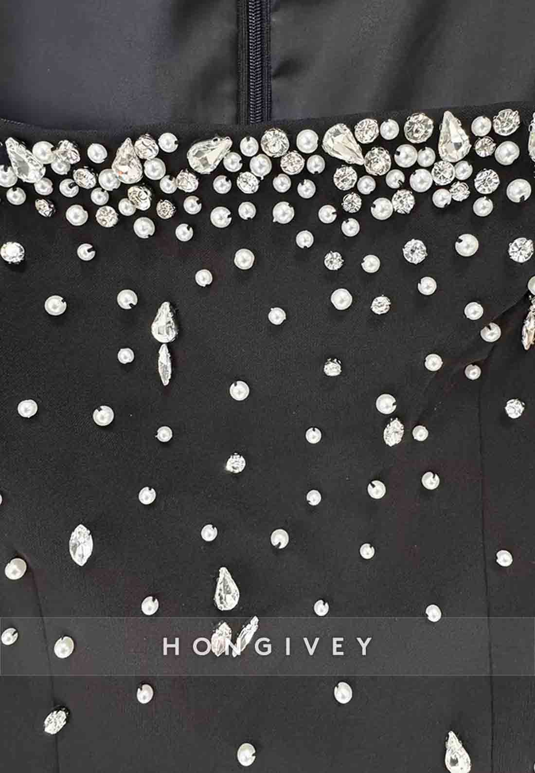 Long Sleeves A-Line Floor-Length Empire Evening Gown with Rhinestone