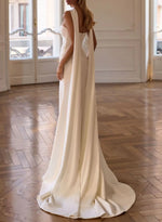 Strapless Sleeveless Shawl Mermaid Slit Floor-Length Wedding Dress