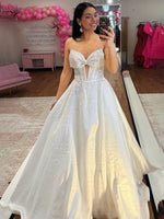 Navy Blue - Strapless Satin Beaded A Line Long Prom Dresses With Bow