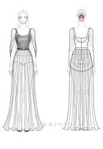 Light Blue Tulle Mesh Sequin Formal Dress Floor-Length Mermaid Evening Gown