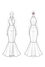 Evening Formal Mermaid Dress White V Neck Sheath Maxi Dress