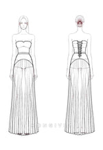 Elegant Sweetheart Strapless Crisscross Back Floor-Length A-Line Evening Gowns