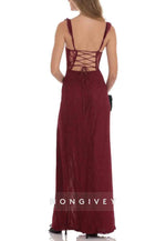 Fashion Sheath Sweetheart Lilac Lace Long Prom Dress with CrissCrossBack