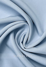 Column Evening Gown Detachable Cape Sweep Train 3/4 Sleeve High Neck Stretch Crepe Formal Wedding Dress