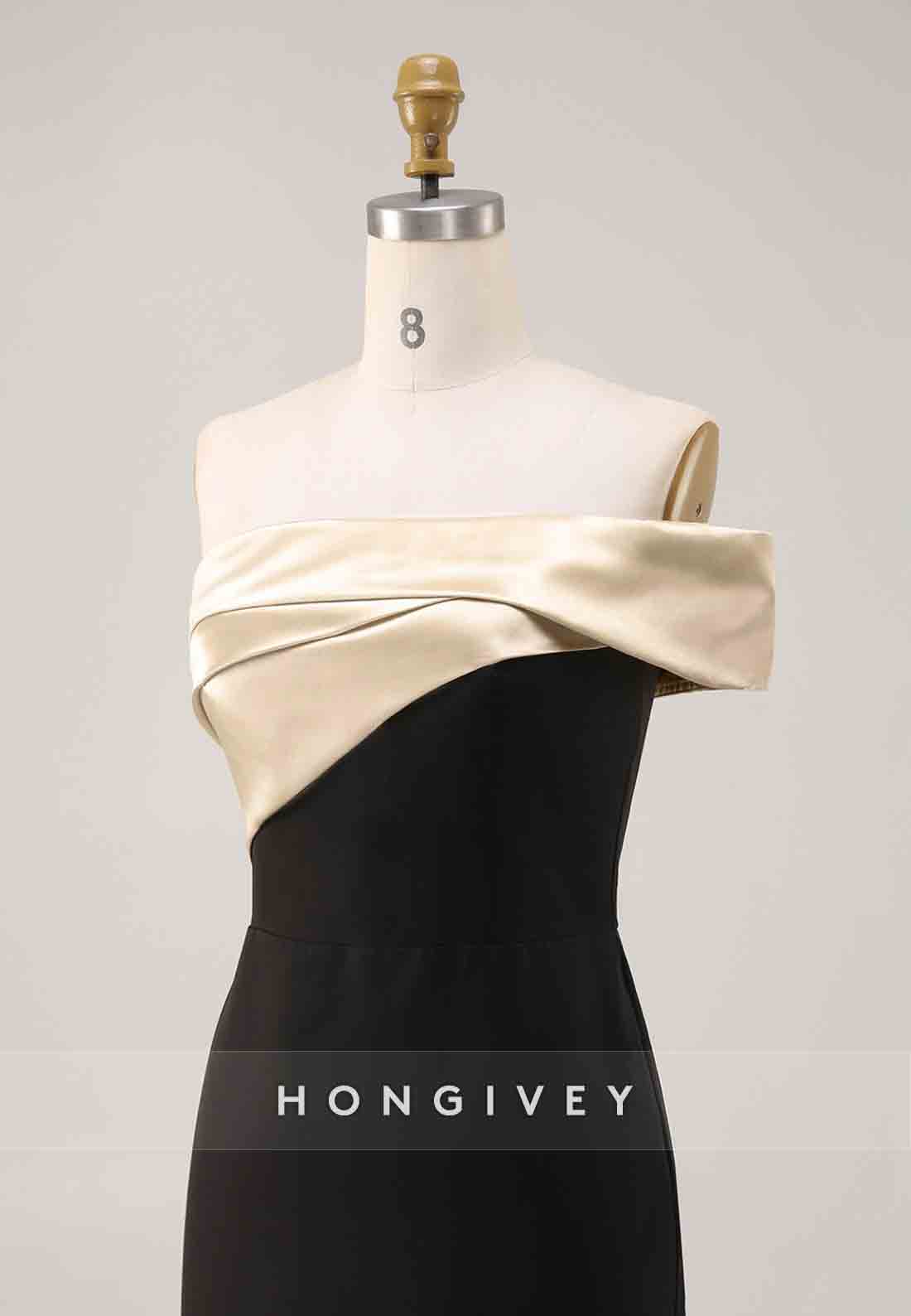 Satin Formal Prom Dress Off the Shoulder Side Slit Trumpet Maxi Dress