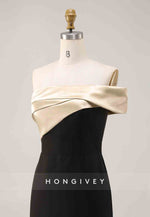 Satin Formal Prom Dress Off the Shoulder Side Slit Trumpet Maxi Dress