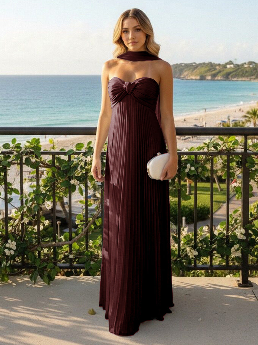 Strapless Chiffon Sleeveless A-Line Formal Dresses