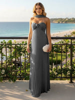 Strapless Chiffon Sleeveless A-Line Formal Dresses