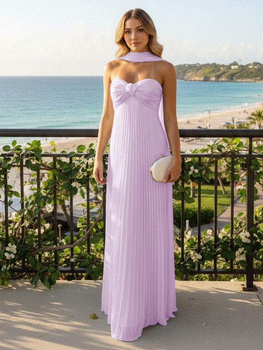 Strapless Chiffon Sleeveless A-Line Formal Dresses