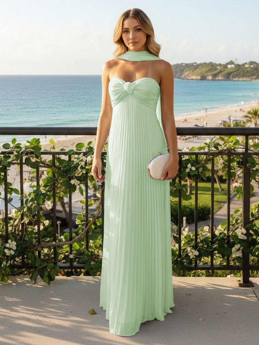 Strapless Chiffon Sleeveless A-Line Formal Dresses