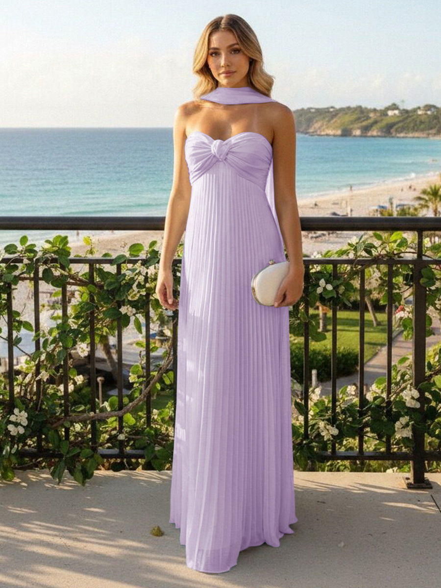 Strapless Chiffon Sleeveless A-Line Formal Dresses