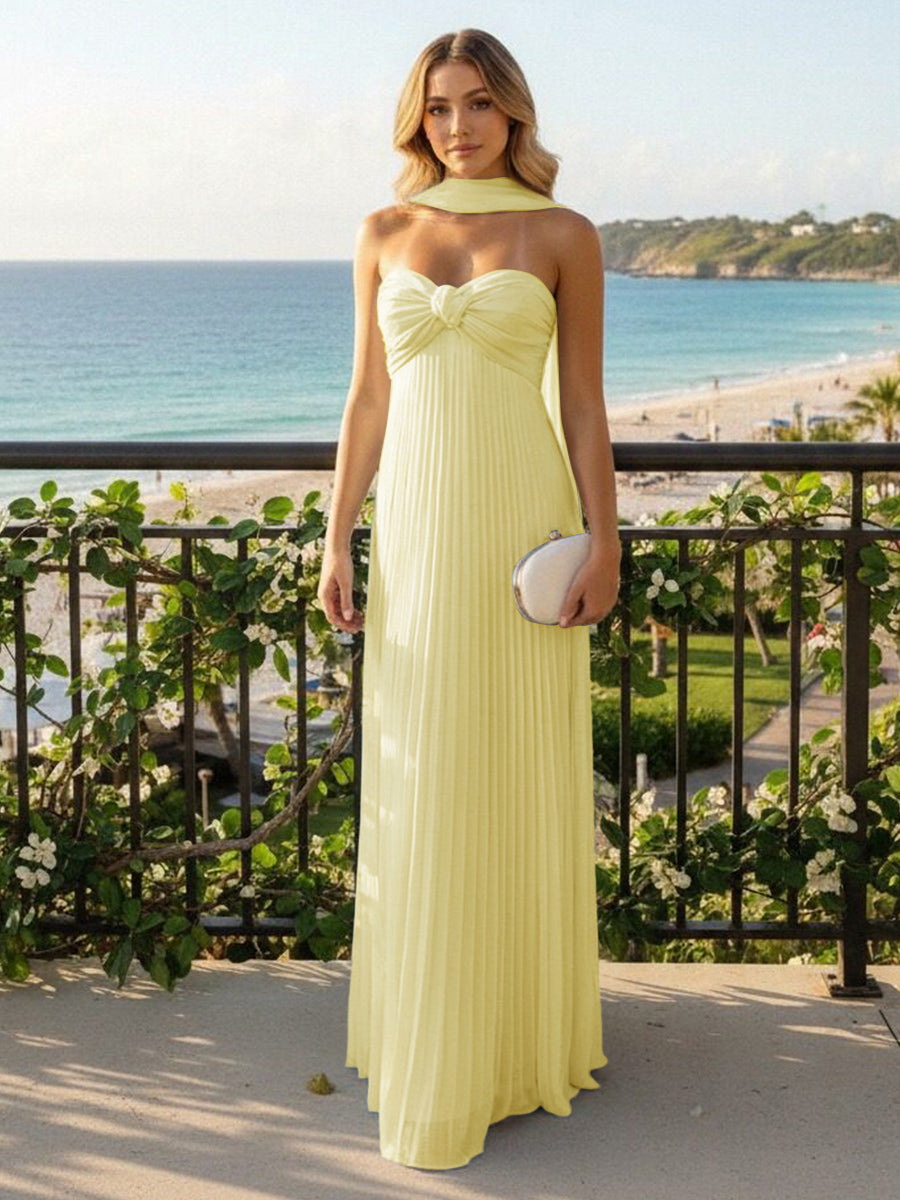 Strapless Chiffon Sleeveless A-Line Formal Dresses