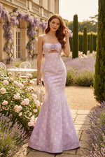Strapless Satin Mermaid Prom Dresses with 3D Flower