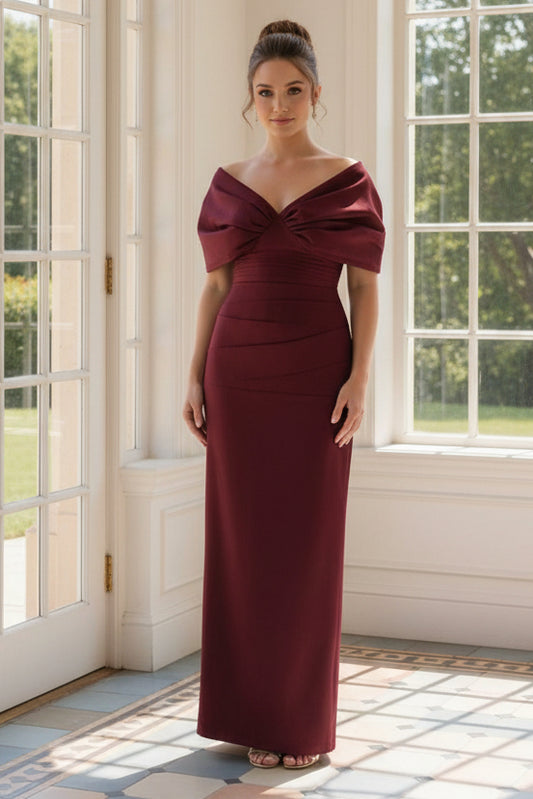 Off the Shoulder Mermaid Formal Dresses with Slit