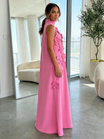 High-Neck A-Line Formal Dresses with 3D Flowers