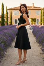 A-Line Crew Neck Sleeveless 3D Flowers Applique Short Formal Dresses