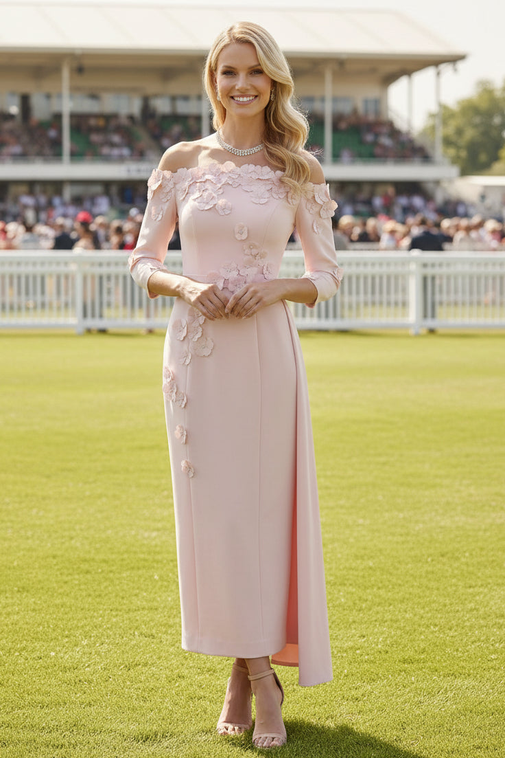 Off the Shoulder Mother of the Bride Dresses with 3D Flowers