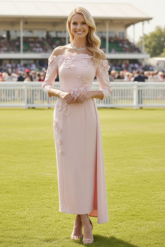 Off the Shoulder Mother of the Bride Dresses with 3D Flowers