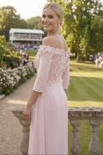 Off the Shoulder Mother of the Bride Dresses with 3D Flowers