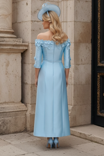 A-Line Off the Shoulder Mother of the Bride Dresses with 3D Flowers