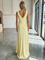 A-Line V-Neck Sleeveless 3D Flowers Backless Formal Dresses