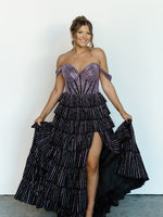 Gorgeous Royal Blue A-Line Off The Shoulder Long Beaded Prom Dress