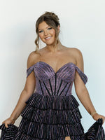 Gorgeous Royal Blue A-Line Off The Shoulder Long Beaded Prom Dress