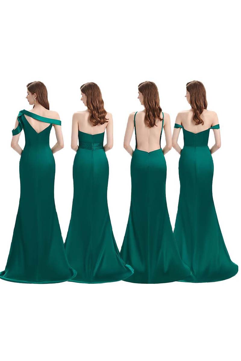 H104 -   Classic and Timeless Styles Sexy Side Mismatched Different Slit  Simple & Casual Bridesmaid dress
