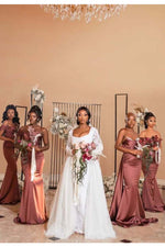 H105 -  Stain Cheap Mismatched Different Styles Bridesmaid Dresses