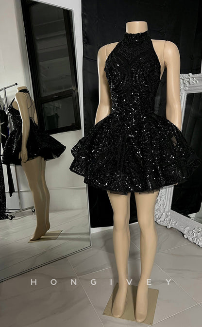 H1620 - Fully Sequined Applique Lace Strappy Crisscorss Sparkly Homecoming Party Dress