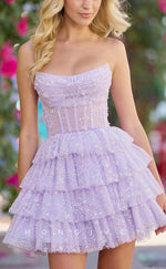 H1644 - Sweet Illusion Fully Beaded Cake Short Homecoming Party Graduation Dress