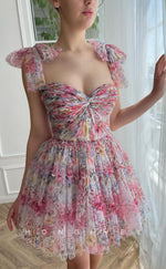 H1653 - Sweet Lace-Up Back With Bow Detail Halter short Homecoming Graduation Party Dress