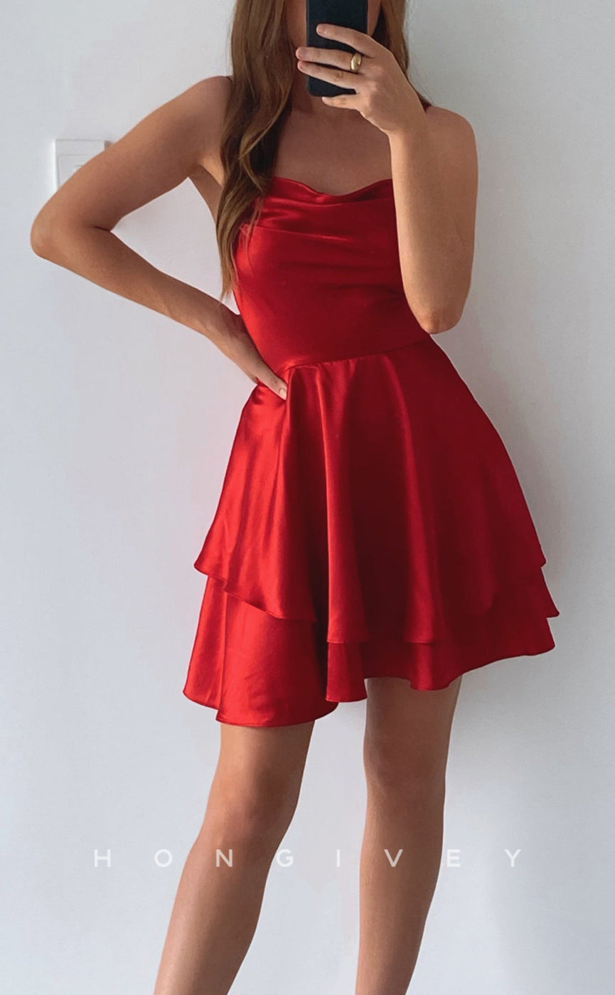 H1708 - Simple Sexy Halter Short Graduation Homecoming Party Dress