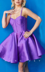 H1788 - Sweet Ruched Short Cake Graduation Homecoming Party Dress