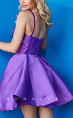 H1788 - Sweet Ruched Short Cake Graduation Homecoming Party Dress