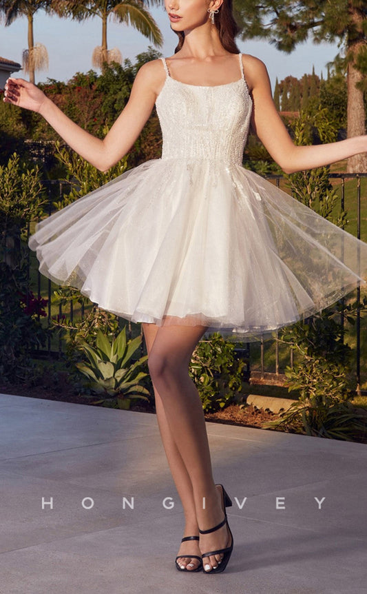 H1798 - Sweet Crystal Beaded Tiered Short Party Graduation Homecoming Dress