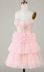 H1905 - Sexy A-Line Empire Sweetheart Illusion Cutout Appliques Ball Gown Short Party/Homecoming Dress